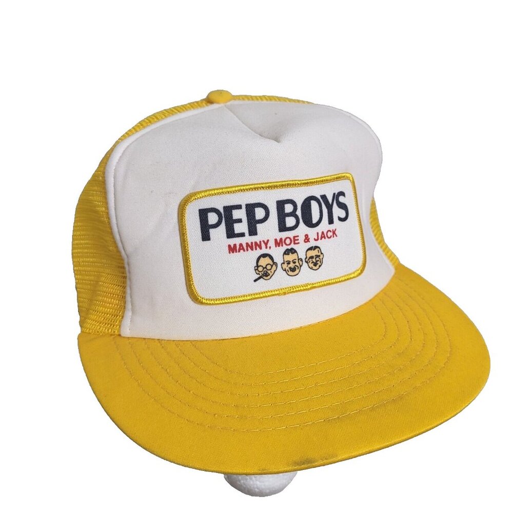 Pep Boys Manny Moe Jack Hat Snapback Vintage 80s Cap Trucker